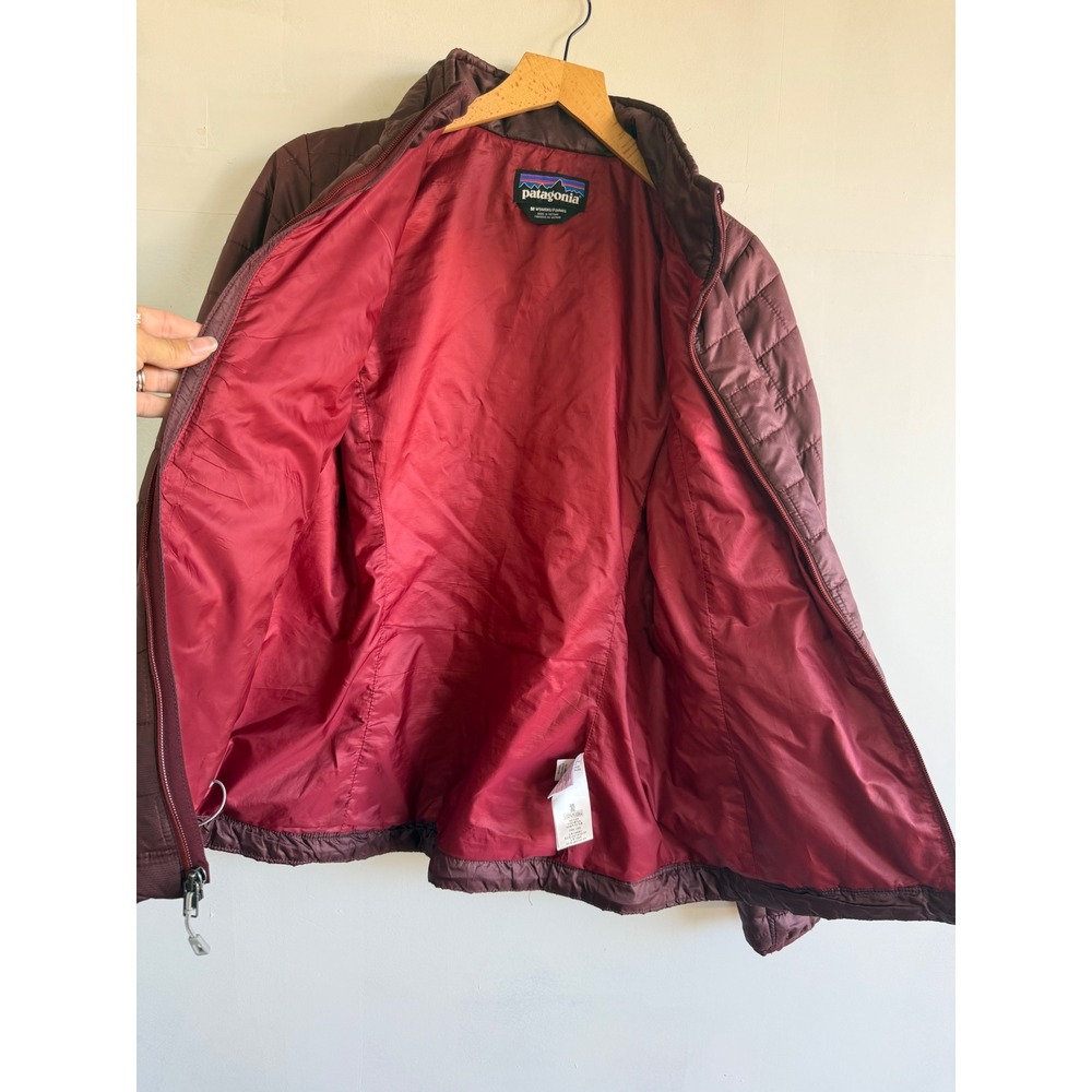 Patagonia Nano Puff Jacket Womens Gorpcore Medium Burgundy Red Quilted Insulated - Picture 7 of 11
